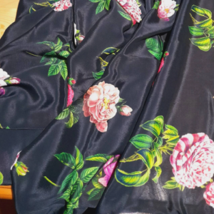 Exclusive Silk Crepe De Chine flowers pattern fabric