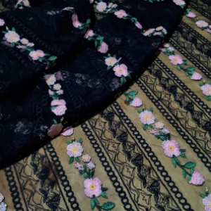 Exclusive embroidery silk mesh fabric