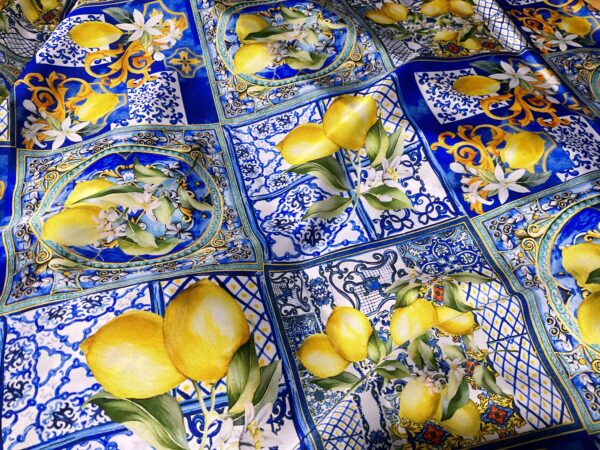 Italian Sicily Design classic lemons and tile pattern