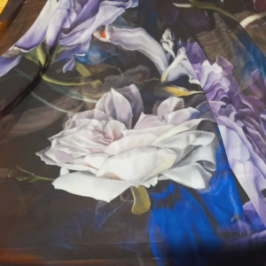 Italian Chiffon silk viscose fabric floral pattern