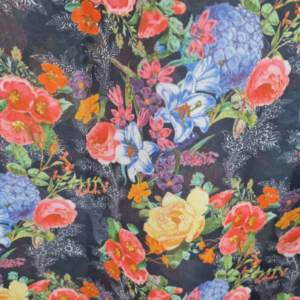 Italian Chiffon viscose fabric floral pattern