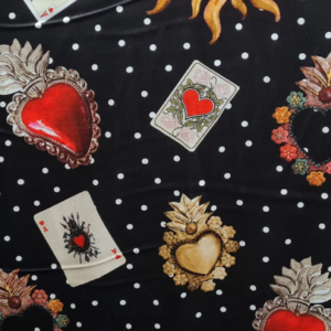 Italian DG Designer heavy silk sacred hearts and cards