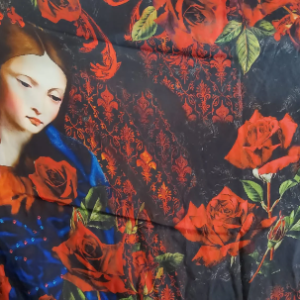 Italian Designer DG Silk Fabric Alta Moda Sacred Pattern