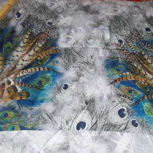 Italian Designer Silk Fabric Alta Moda with Peacock