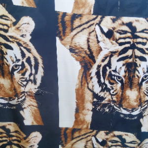 Italian viscose polyester with tigers print/