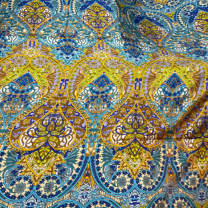 Silk Twill Art Nouveau Design Italian fabric