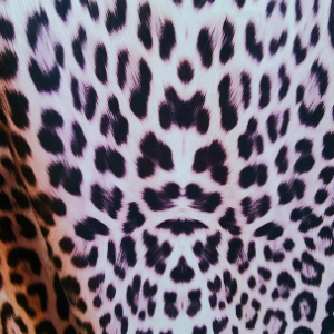 Silk fabric leopard print on pale pink