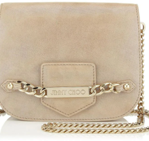 Women’s Natural Shadow Light Gold Shimmer Leather Small Crossbody Bag