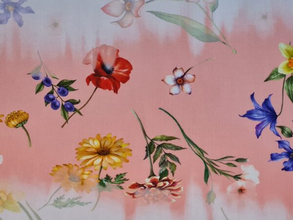 Cotton poplin with silk mixture fabric very soft and beautiful. Various flowers pattern,2022 collection