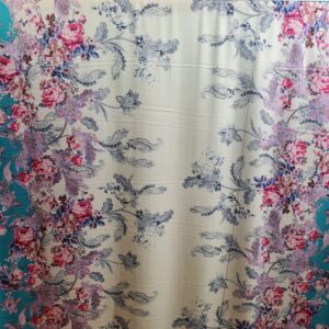 Italian Designer Silk Fabric,2022 Milan collection.floral digital inkjet