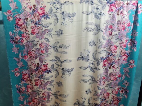 Italian Designer Silk Fabric,2022 Milan collection.floral digital inkjet
