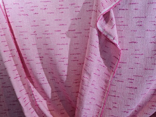 Tweed cotton fabric new collection,pink with white colour #1