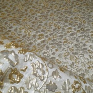 Italian Couture Important 3D Jacquard Fabric Gold thread /Designer Brocade Fabric/Tapestry Metallic Jacquard Fabric/Rare fashion fabric