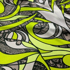 Abstract Design Italian Silk Stretch Alta Moda 2023 Collection