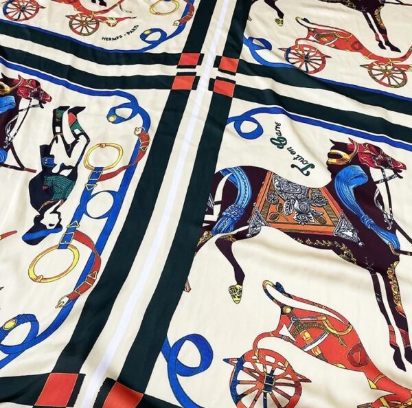 Hermes Horse print silk stretch
