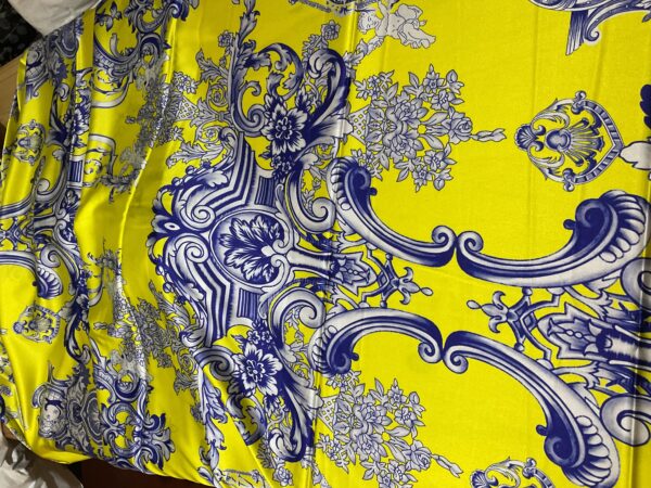 Alta Moda Italian Silk Satin super stretch fabric baroque pattern