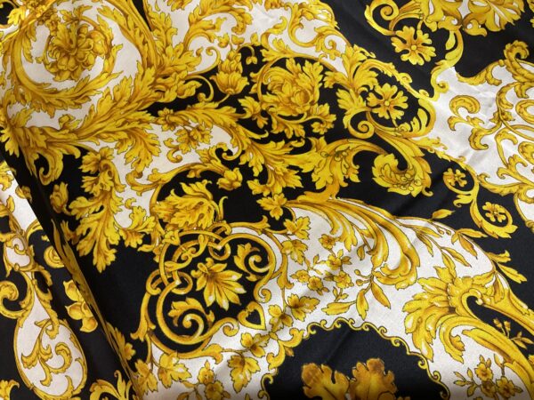 Versace Italian Baroque design Silk Satin stretch