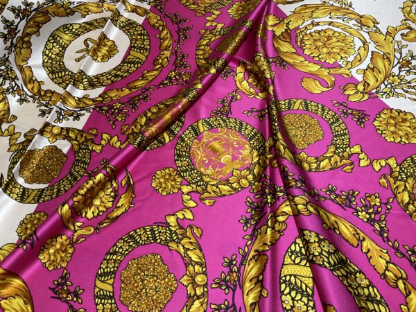 Versace Italian Baroque design Silk Satin stretch