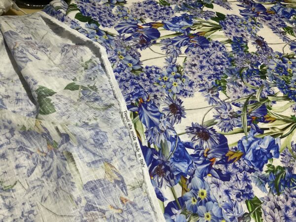 Italian Alta Moda linen Fabric with amazing floral pattern