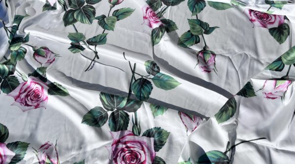 DG Italian Designer Silk Polyester Rose Print