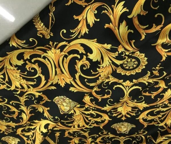 Versace-Fabric-Medusa-Silk-fabric Versace-Baroque-silk-stretch-fabric