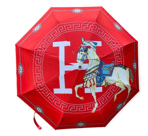hermes designer umbrella with a horse