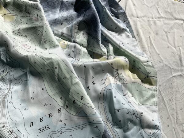 Dior silk stretch fabric world map