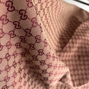 Soft GG jacquard fabric pink base and burgundy logo
