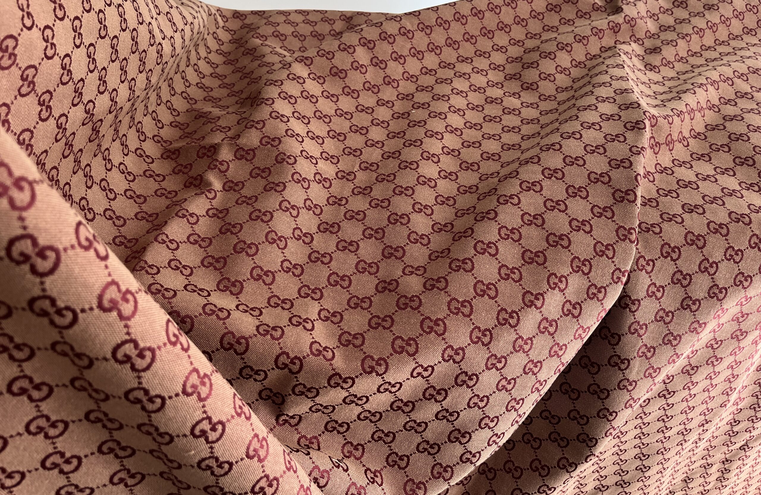 Soft L Jacquard Monogram Designer V Fabric pink with green/Jacket Jacquard  Fabric/Jacquard Couture Fabric